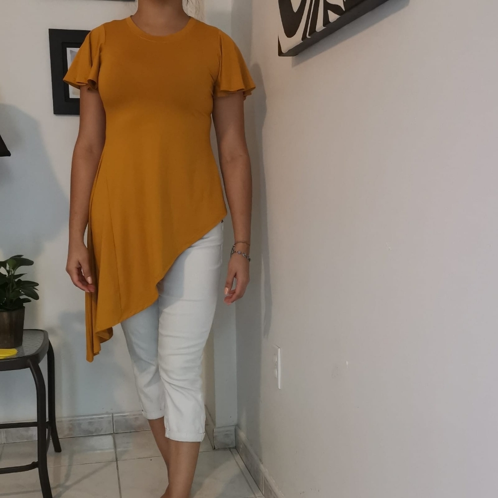 Steps NY T-Shirt Mustard Yellow Sz S - Picture 2 of 8